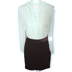 CANDIE'S SHEER MINT & BLACK DRESS SZ.XS EUC